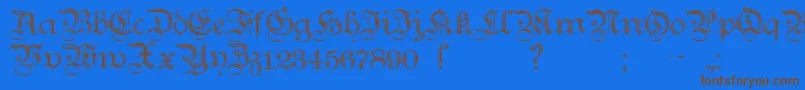 Шрифт Teutonic2 – коричневые шрифты на синем фоне