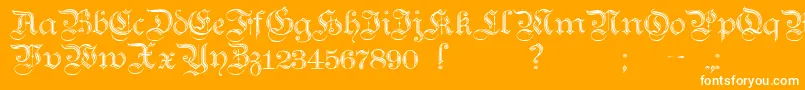 Teutonic2 Font – White Fonts on Orange Background