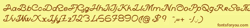 LaBandeEnBaskets Font – Brown Fonts on Yellow Background