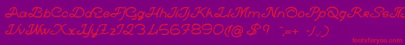 LaBandeEnBaskets-Schriftart – Rote Schriften auf violettem Hintergrund