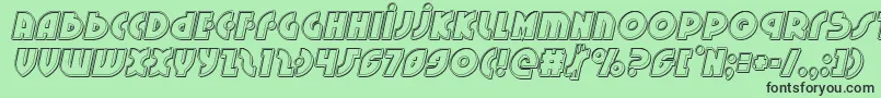 Neuralnomiconengraveital-Schriftart – Schwarze Schriften auf grünem Hintergrund