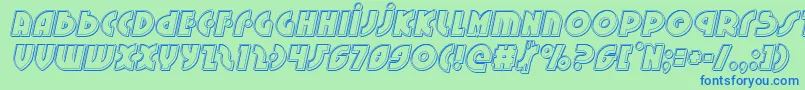 Neuralnomiconengraveital-Schriftart – Blaue Schriften auf grünem Hintergrund