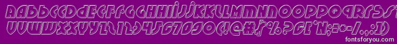 Neuralnomiconengraveital Font – Green Fonts on Purple Background