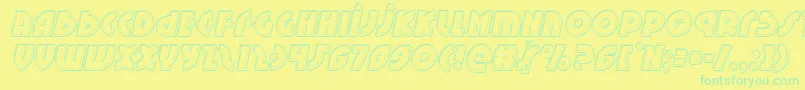 Neuralnomiconengraveital Font – Green Fonts on Yellow Background
