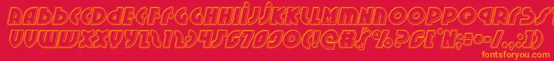 Neuralnomiconengraveital-Schriftart – Orangefarbene Schriften auf rotem Hintergrund