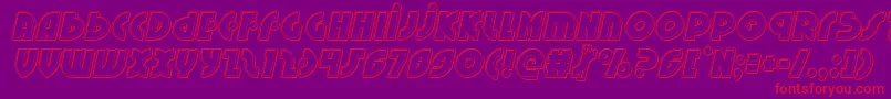 Neuralnomiconengraveital Font – Red Fonts on Purple Background