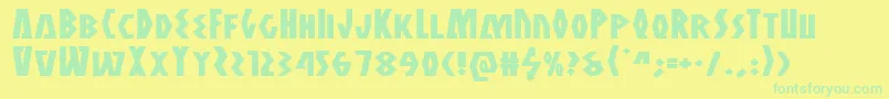 Antikytheraexpand Font – Green Fonts on Yellow Background