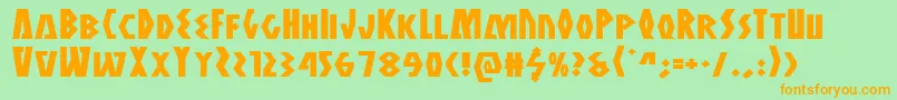 Antikytheraexpand Font – Orange Fonts on Green Background