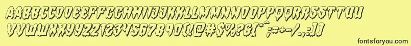 Hemogoblin3Dital Font – Black Fonts on Yellow Background