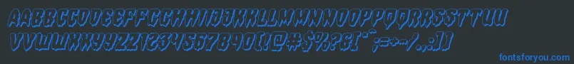 Hemogoblin3Dital Font – Blue Fonts on Black Background