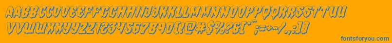 Hemogoblin3Dital Font – Blue Fonts on Orange Background