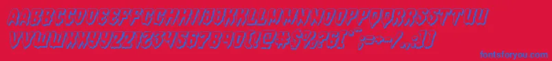 Hemogoblin3Dital Font – Blue Fonts on Red Background