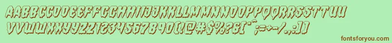 Шрифт Hemogoblin3Dital – коричневые шрифты на зелёном фоне