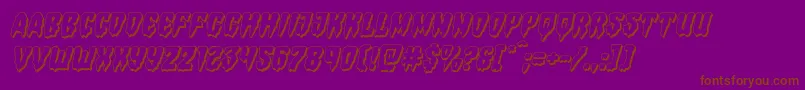 Hemogoblin3Dital-Schriftart – Braune Schriften auf violettem Hintergrund