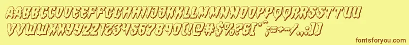 Hemogoblin3Dital Font – Brown Fonts on Yellow Background