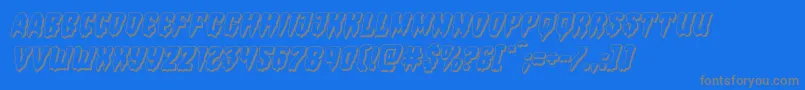 Hemogoblin3Dital-Schriftart – Graue Schriften auf blauem Hintergrund