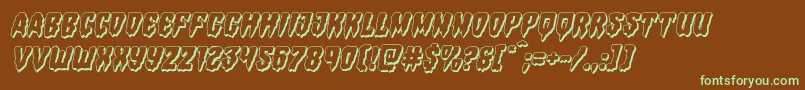 Шрифт Hemogoblin3Dital – зелёные шрифты на коричневом фоне