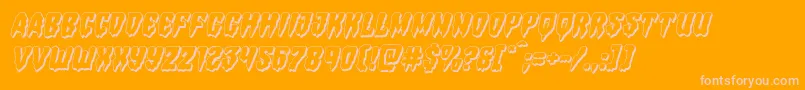 Hemogoblin3Dital-Schriftart – Rosa Schriften auf orangefarbenem Hintergrund