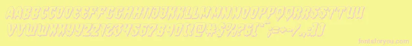 Hemogoblin3Dital-fontti – vaaleanpunaiset fontit keltaisella taustalla