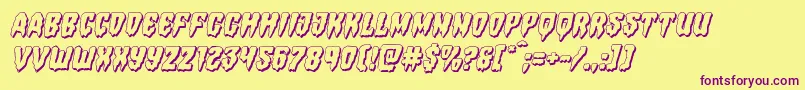 Hemogoblin3Dital Font – Purple Fonts on Yellow Background