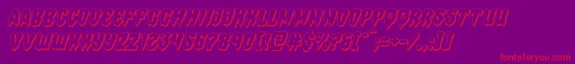 Hemogoblin3Dital-Schriftart – Rote Schriften auf violettem Hintergrund