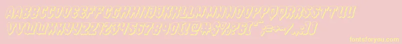 Hemogoblin3Dital Font – Yellow Fonts on Pink Background