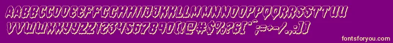 Hemogoblin3Dital Font – Yellow Fonts on Purple Background