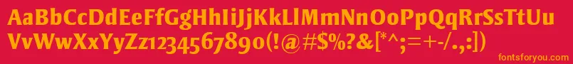 StrayhornMtOsfExtraBold Font – Orange Fonts on Red Background