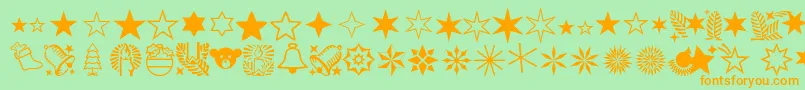 Xmasornamentone Font – Orange Fonts on Green Background