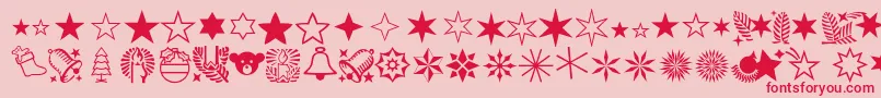 Xmasornamentone-Schriftart – Rote Schriften auf rosa Hintergrund