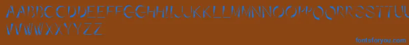 Affixed Font – Blue Fonts on Brown Background