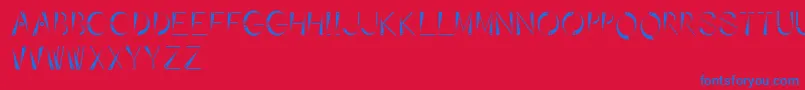 Affixed Font – Blue Fonts on Red Background
