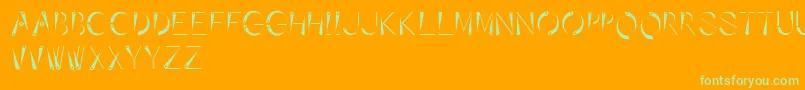 Affixed Font – Green Fonts on Orange Background