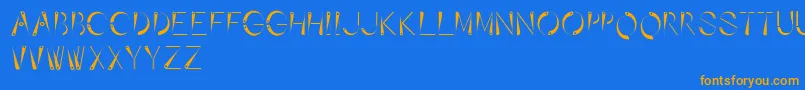 Affixed Font – Orange Fonts on Blue Background