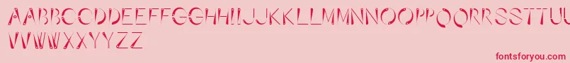 Affixed-Schriftart – Rote Schriften auf rosa Hintergrund