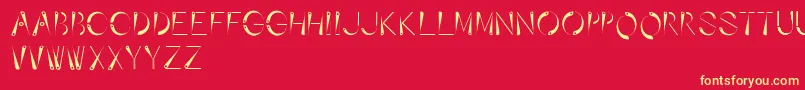 Affixed Font – Yellow Fonts on Red Background