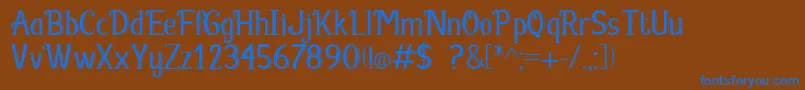 Fabula Font – Blue Fonts on Brown Background