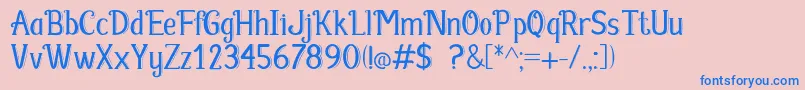 Fabula Font – Blue Fonts on Pink Background