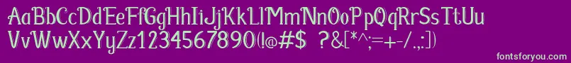 Fabula Font – Green Fonts on Purple Background