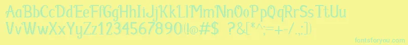 Czcionka Fabula – zielone czcionki na żółtym tle