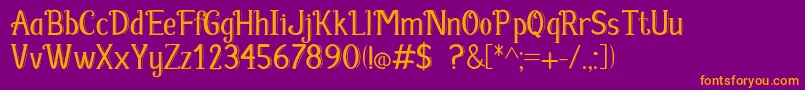 Fabula Font – Orange Fonts on Purple Background