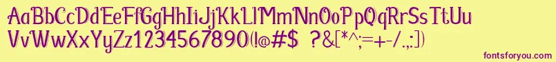Fabula Font – Purple Fonts on Yellow Background