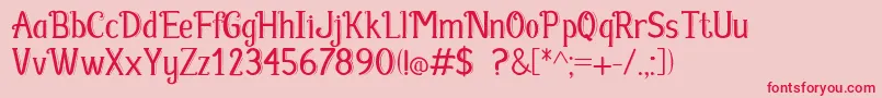 Fabula Font – Red Fonts on Pink Background