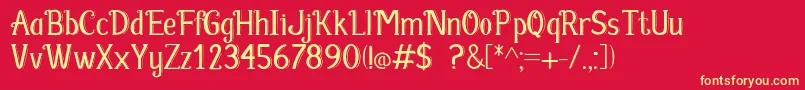 More about Fabula Font Fabula Font – Yellow Fonts on Red Background