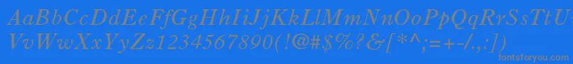 Oldstyle7stdItalic Font – Gray Fonts on Blue Background