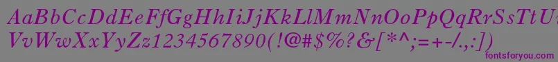 Oldstyle7stdItalic-Schriftart – Violette Schriften auf grauem Hintergrund