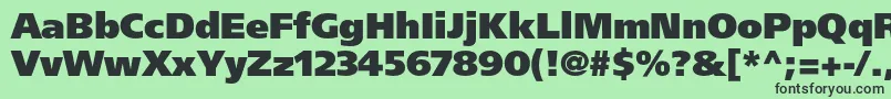 FrutigerltstdUltrablack-fontti – mustat fontit vihreällä taustalla