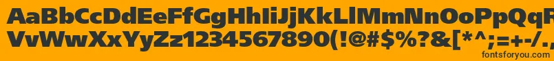 FrutigerltstdUltrablack-fontti – mustat fontit oranssilla taustalla