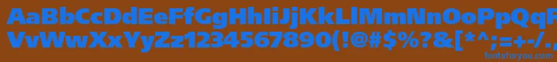 FrutigerltstdUltrablack Font – Blue Fonts on Brown Background