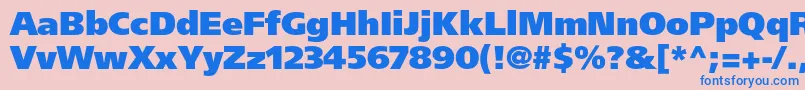 フォントFrutigerltstdUltrablack – ピンクの背景に青い文字